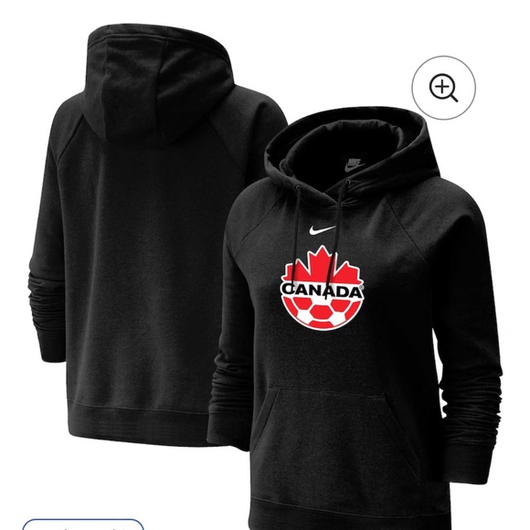 Canada Soccer Nike Women's Varsity Raglan Tri-Blend Pullover Hoodie Black Small - Picture 2 of 3